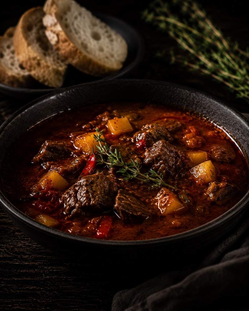 Gulasch mit Rindfleisch und Kartoffeln