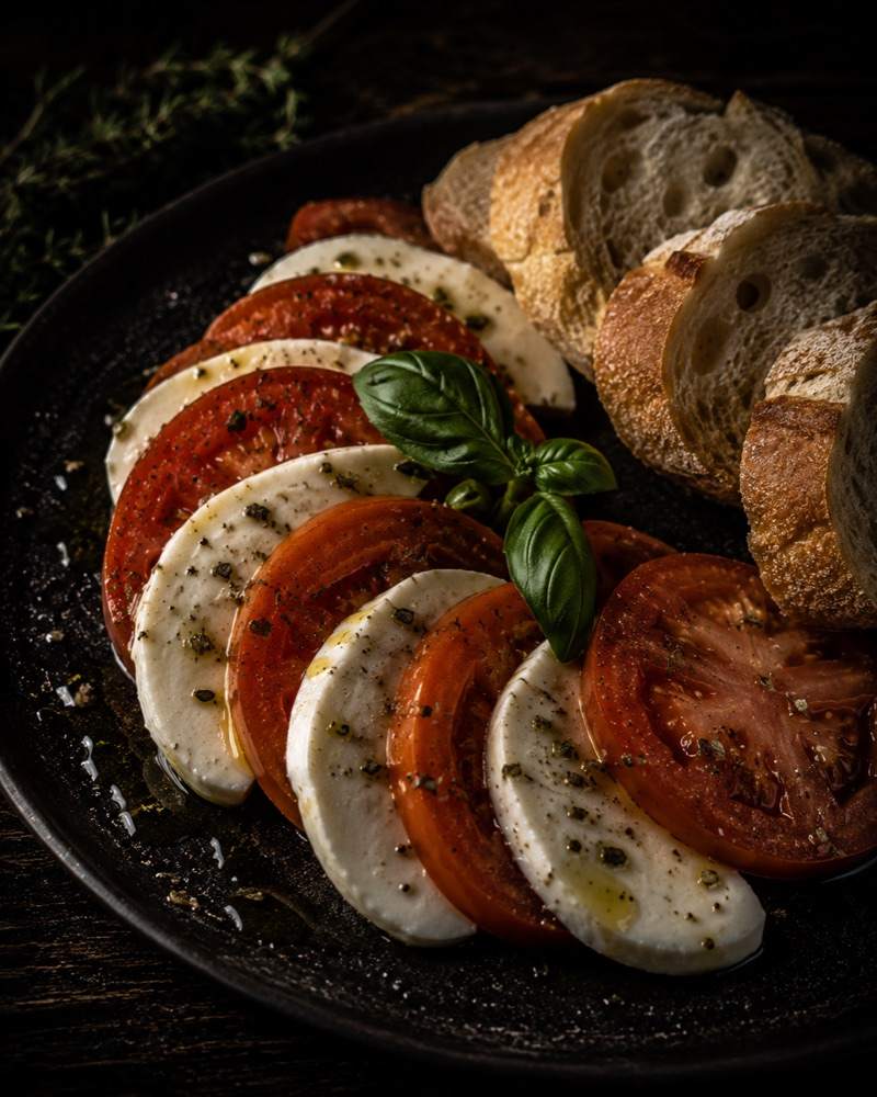 Tomate-Mozzarella mit Basilikum